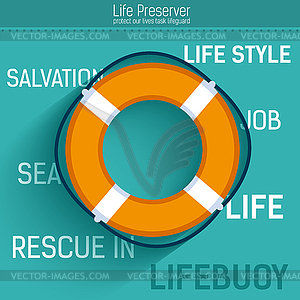 Спасательный круг для спасения спасения жизни. Значок фон - клипарт в векторе
