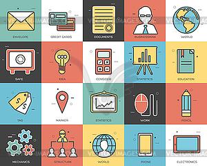 Line icons set of business collection concept. - vector image