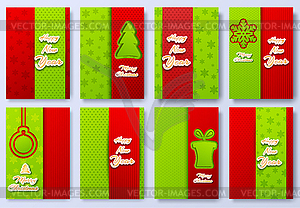 Collection set of merry christmas and happy new yea - vector clipart