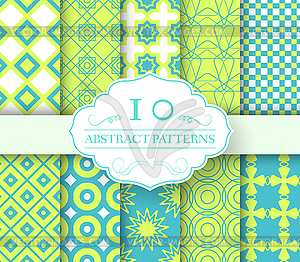 Collection set abstract swatches seamless pattern. - vector image