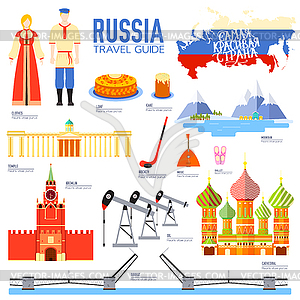 Country Russia travel vacation guide of goods, - vector image
