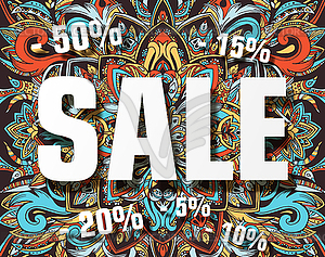 Typographic Sale on creative abstract art - vector clip art