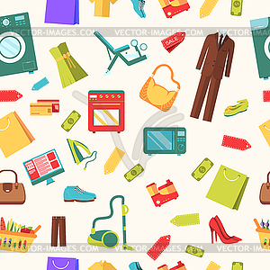 Best shopping concept. Template of icons seamless - vector clip art