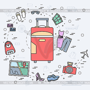 Tourism infographic concept design. Holiday vacatio - vector clip art