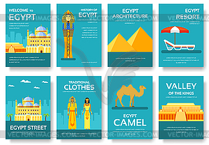 Country Egypt travel vacation guide of goods, place - vector clip art