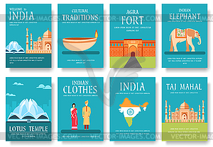 Country India travel vacation guide of goods, place - vector image