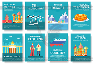 Country Russia travel vacation guide of goods, - vector clipart