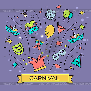 Celebration festival holiday party equipment thin - vector clip art