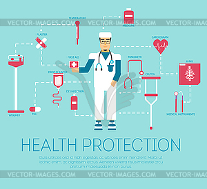 Patient came to visit to doctor infographic concept - vector clipart