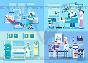 Медицинский осмотр врача набор понятие. медицинская - изображение в векторном виде