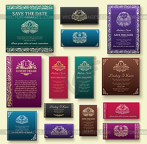 Set of luxury flyer pages set with logo ornament - vector clip art