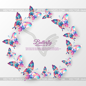 Beautiful colorful butterfly background concept. - vector image