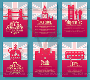 Set of England country ornament concept. Art - vector image