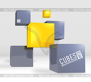 3d abstract digital cubes background. Realistic - vector EPS clipart