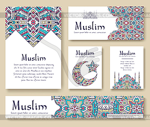 Set of Turkish flyer page ornament concept. Art - vector EPS clipart
