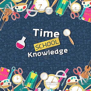 Back to school education art icons background. - vector image