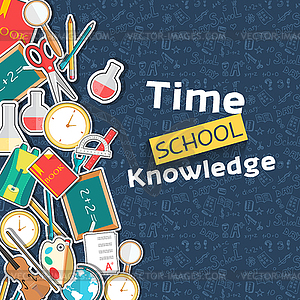 Back to school education art icons background. - vector clipart