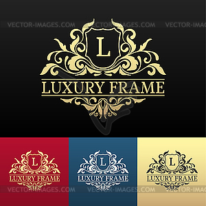 Luxury label or King place symbol element with - vector clipart / vector image