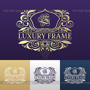 Luxury label or King place symbol element with - vector image