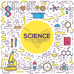 Тонкая линия научной современной концепции. Infographic wa - изображение векторного клипарта