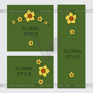 Templates vector narcissus graphic designs. Spring vintage background with lent lilies. Greeting or invitation card - vector clip art