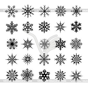 Set of vector icons snowflakes - vector clipart