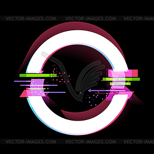 Glitch effect frame, modern style design elements. - vector clip art