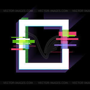 Glitch effect frame, modern style design elements. - vector image