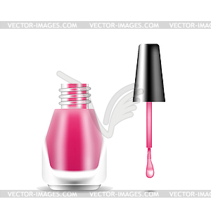 Realistic nail polish 3D , template mockup gl - vector clip art