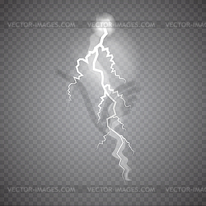 Realistic thunderstorm Lightning, effect of - vector clipart