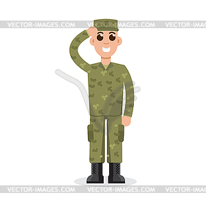 Man US Army soldiers in camouflage.  - vector image