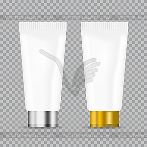 Realistic White Tubes for gel, cream, tooth paste o - vector clipart