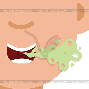 Bad breath, smells of man`s mouth - vector EPS clipart