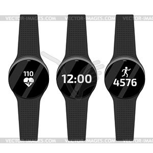 Fitness run tracker band. Sport bracelet or - vector clipart