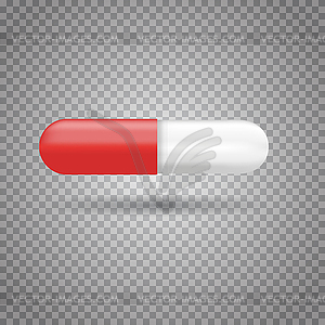 Realistic medicine pill, pharmaceutical drug. - vector image