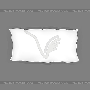 Realistic bedroom white pillow set. Various shapes - vector EPS clipart