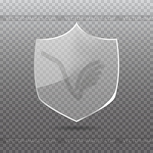 Transparent glass shield. Privacy guard banner. - vector image