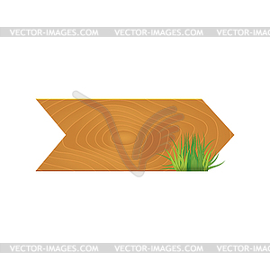 Wooden blank board signs spring time with grass. - vector image