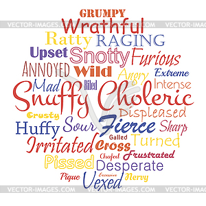 Choleric tag cloud - vector image