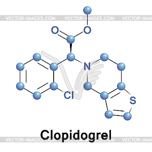 Клопидогрел антиагрегантная препарат - векторная иллюстрация