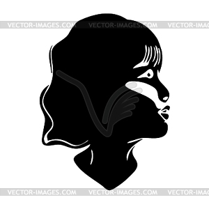 Silhouette of girl - vector clip art