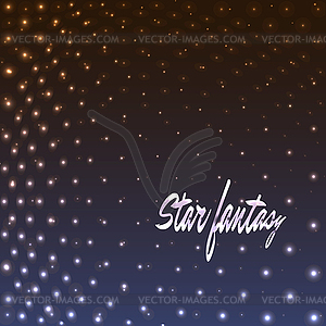Star fantasy, dotted background - vector image