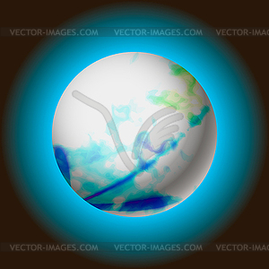 Abstract planet with glowing - vector clipart