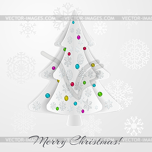 Christmas background with christmas tree - vector clip art