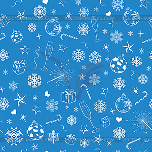 Seamless pattern of christmas symbols - vector clipart
