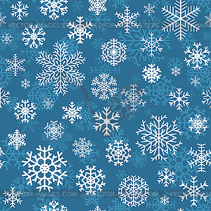 Christmas seamless pattern of snowflakes - vector image