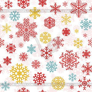 Christmas seamless pattern of snowflakes - vector image