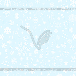 Seamless pattern with snowflakes and Christmas - vector image