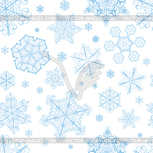 Новогодний фон из снежинок - векторное графическое изображение