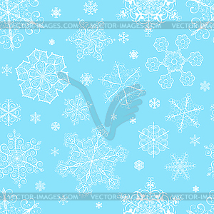 Christmas seamless pattern of snowflakes - vector clipart